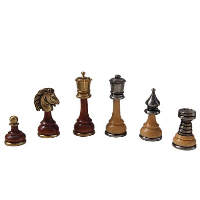 סט כלי שחמט BW150  בשילוב עץ ופליז
